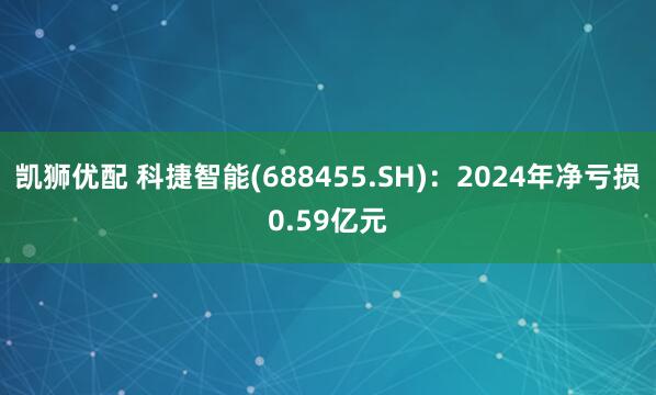 凯狮优配 科捷智能(688455.SH)：2024年净亏损0.59亿元
